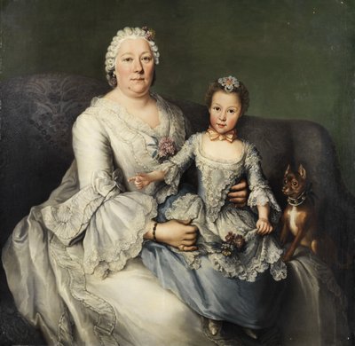 Noble Lady with Little Girl by Unbekannt Unbekannt